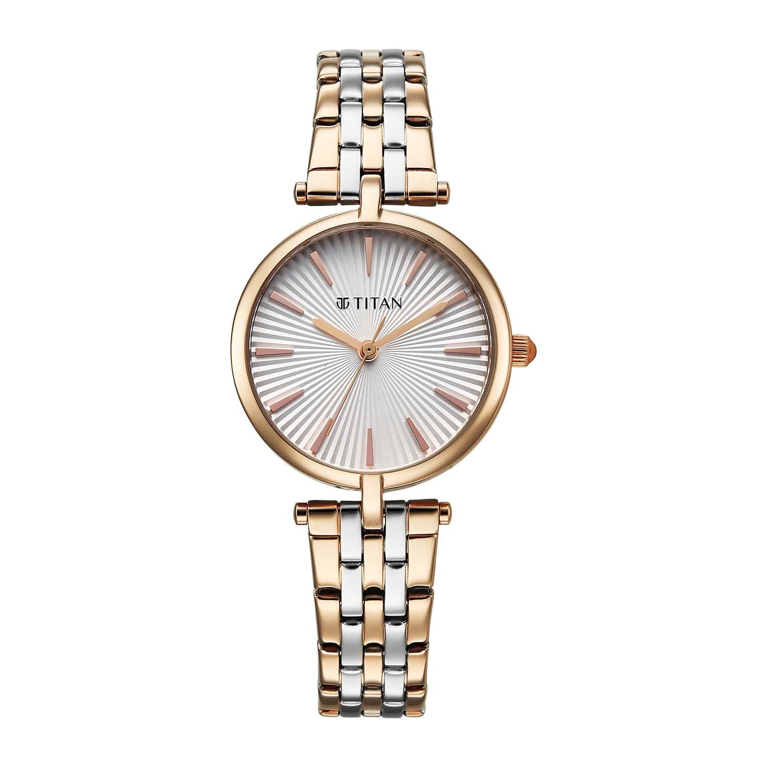 Work Mode Quartz Analog Silver Dial Two Toned Metal Strap Watch for Women-image-30