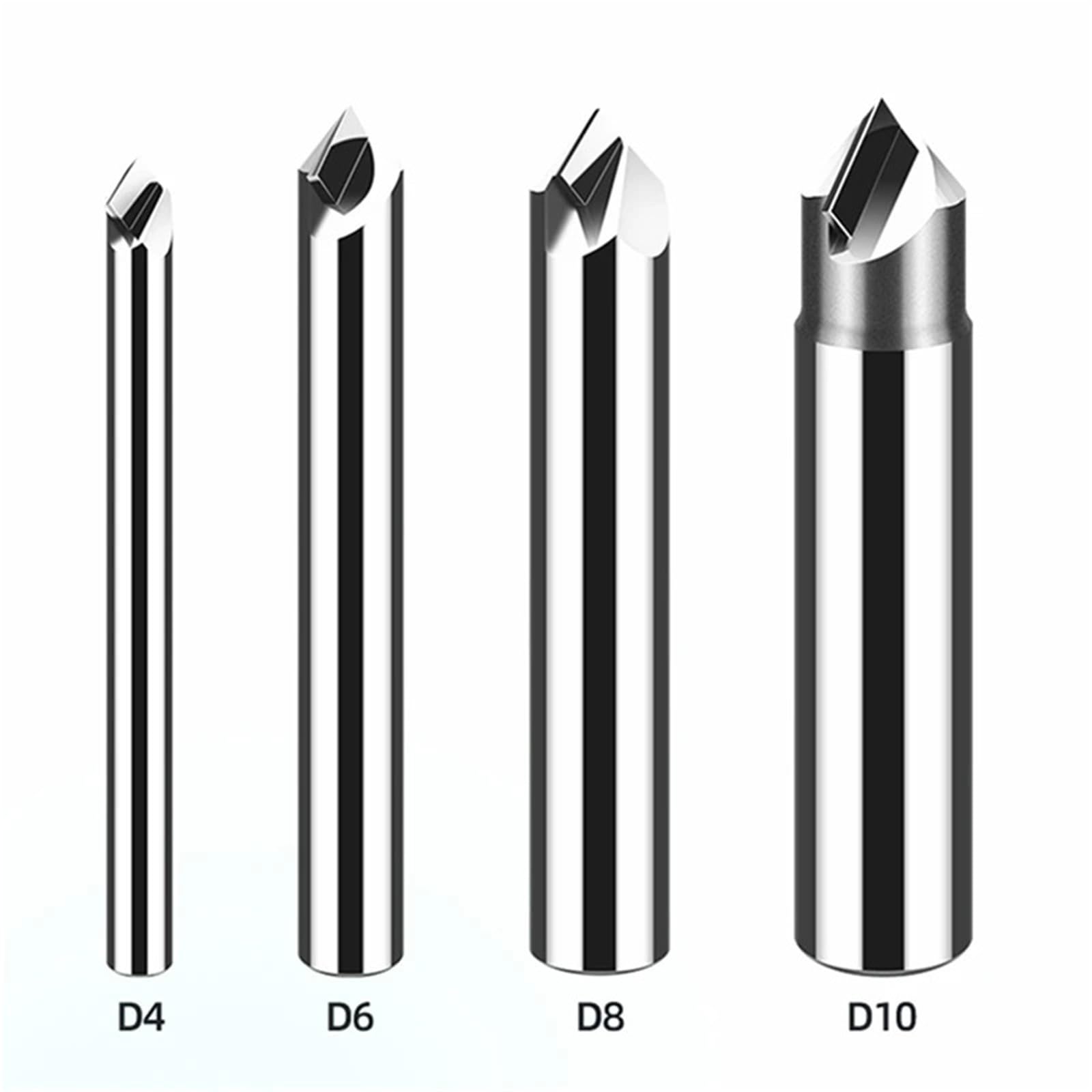 Diamentowy frez PCD, frez do fazowania, bity do grawerowania z węglika spiekanego do bakelitu z włókna węglowego (8 mm x 90 stopni)