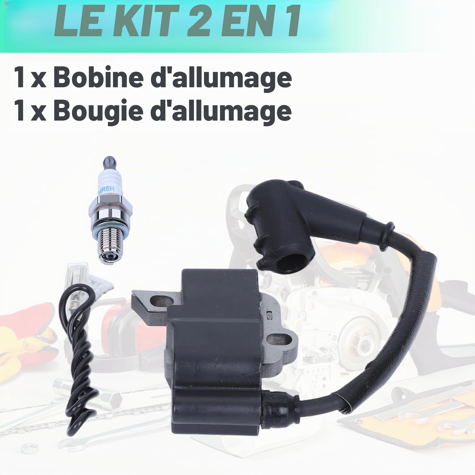 Adefol Module de Bobine D'allumage pour Stihl MS181 MS211 MS211C MS171 Tronçonneuse Trimmer Pièces, Série de Pièces de Rechange avec Bougie D'allumage 1139 400 1307