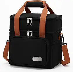 Bolsa Térmica Grande para Faculdade, Trabalho e Viagem – Dupla Camada, Impermeável e Conservação Prolongada – Preta - Premium