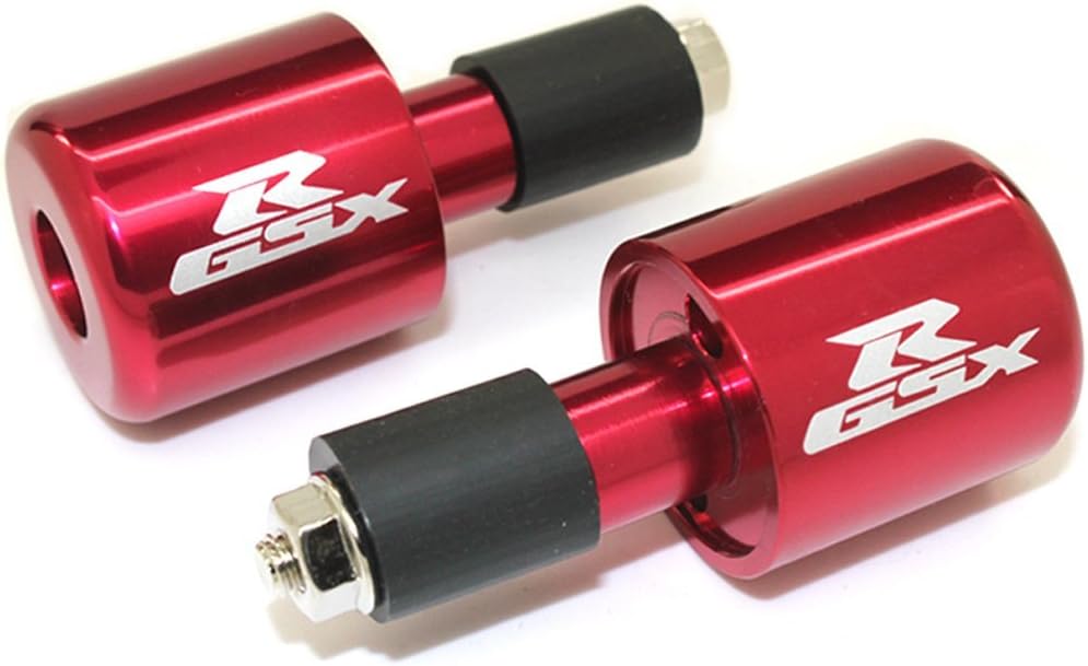 [GT-Speed] Compatible/Replacement for Red GSXR Logo CNC Bar Ends, Suzuki GSXR 600/750/1000/1100 (Read Product Description for Model & Year Specification)
