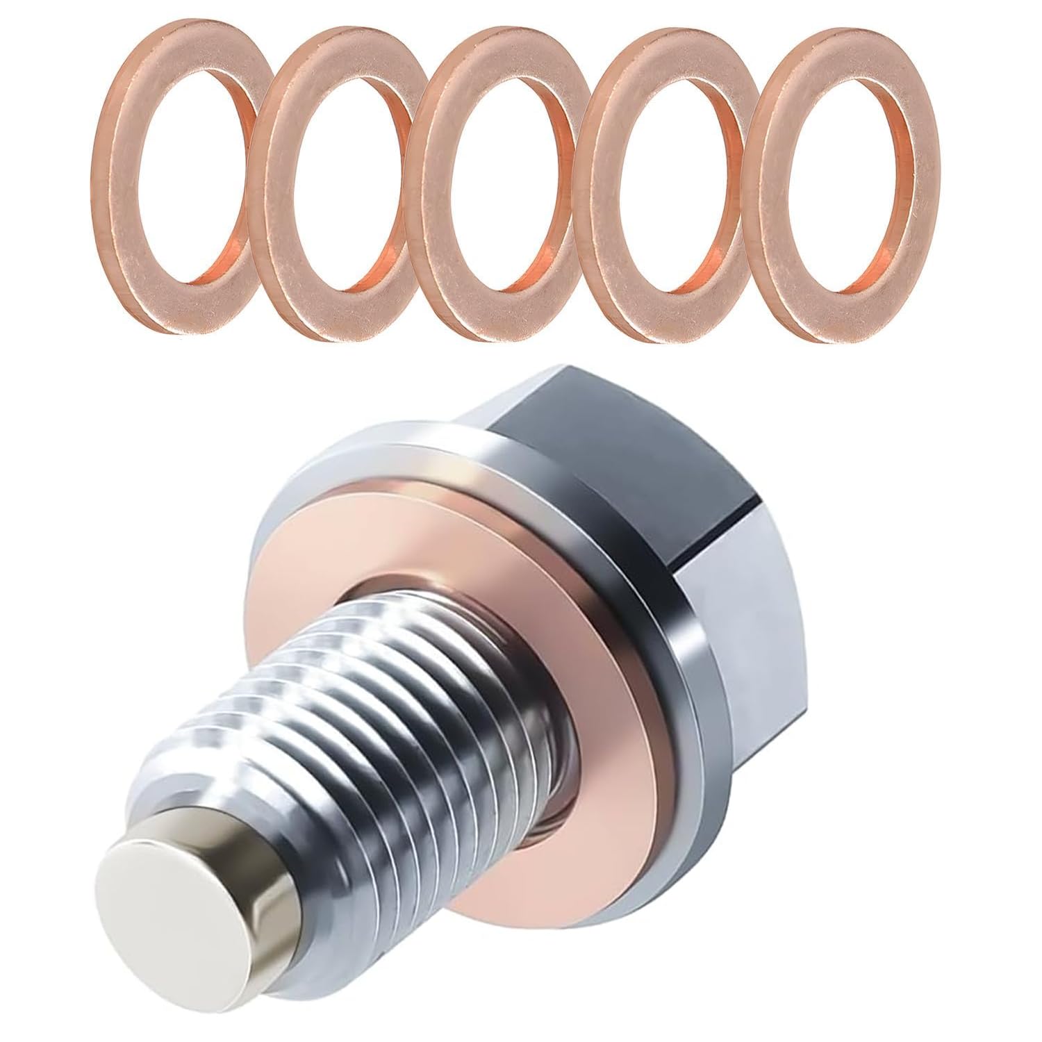 5 Tappi Di Scarico Olio M14x1.5 Con Rondella Per Audi VW - Sostituto 090-171, N90813201