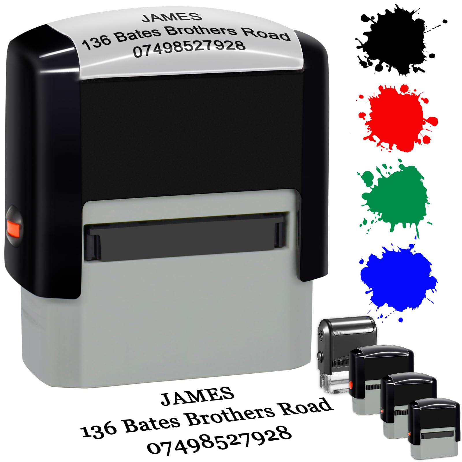 Personalized Stamp Custom Self-Inking Rubber Stamps for Business Customized Return Address with Name Date Up to 3 Lines-38x14mm