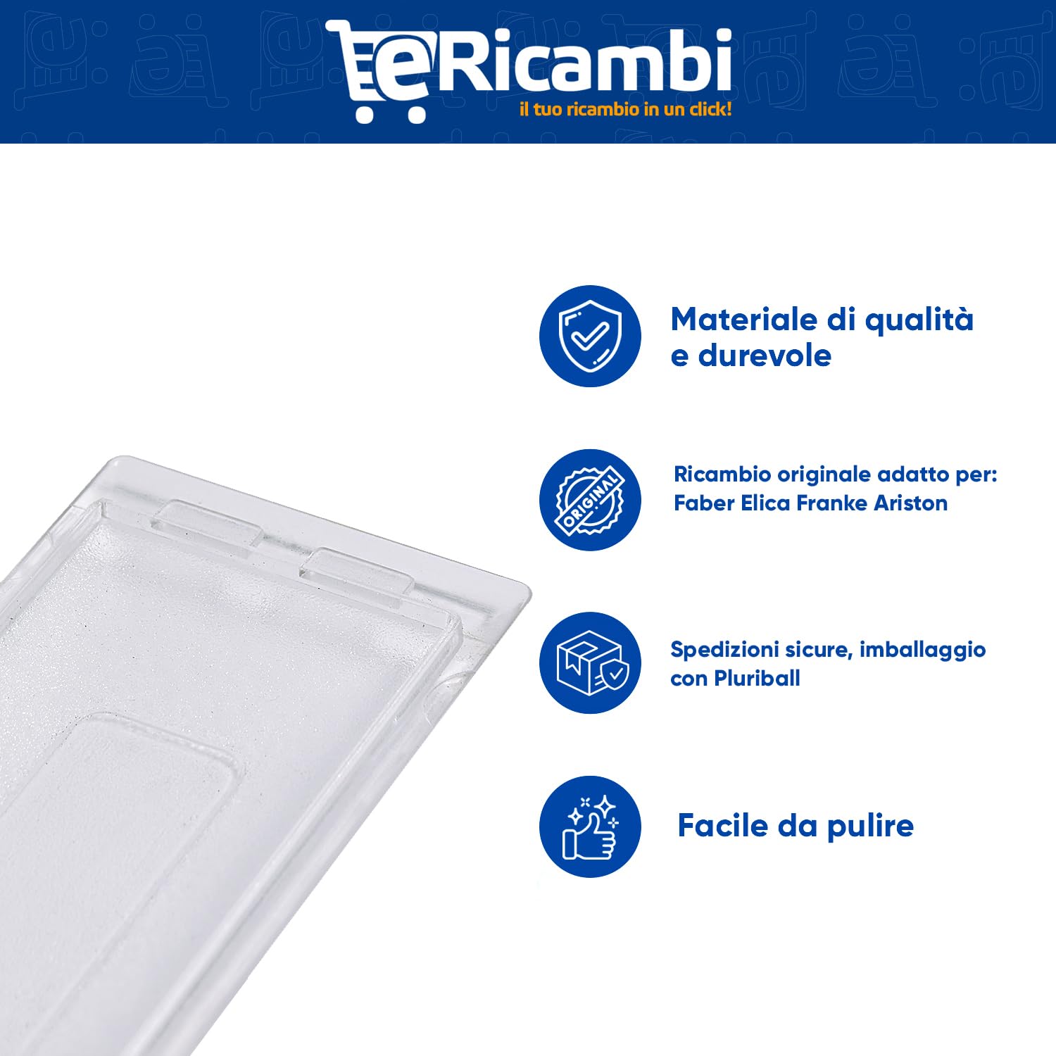JCSPARES® - Kit 2 Pezzi Plafoniera Diffusore Luce Coprilampada 178x50mm Per Cappa Aspirante Cucina Compatibile Con Hotpoint Ariston - Faber - Franke - 5