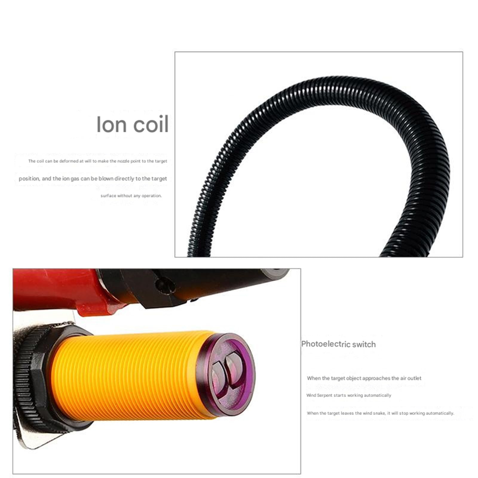 Generador de viento iónico, neutraliza rápidamente la electricidad estática, gran volumen de aire y amplia cobertura, carcasa de metal de aleación de hierro