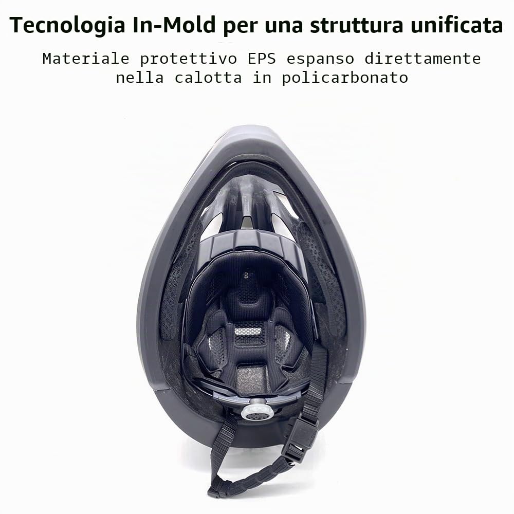 Lixada Casco integrale da bici per uomo e donna, casco da bici da strada, leggero, regolabile, 55-59 cm