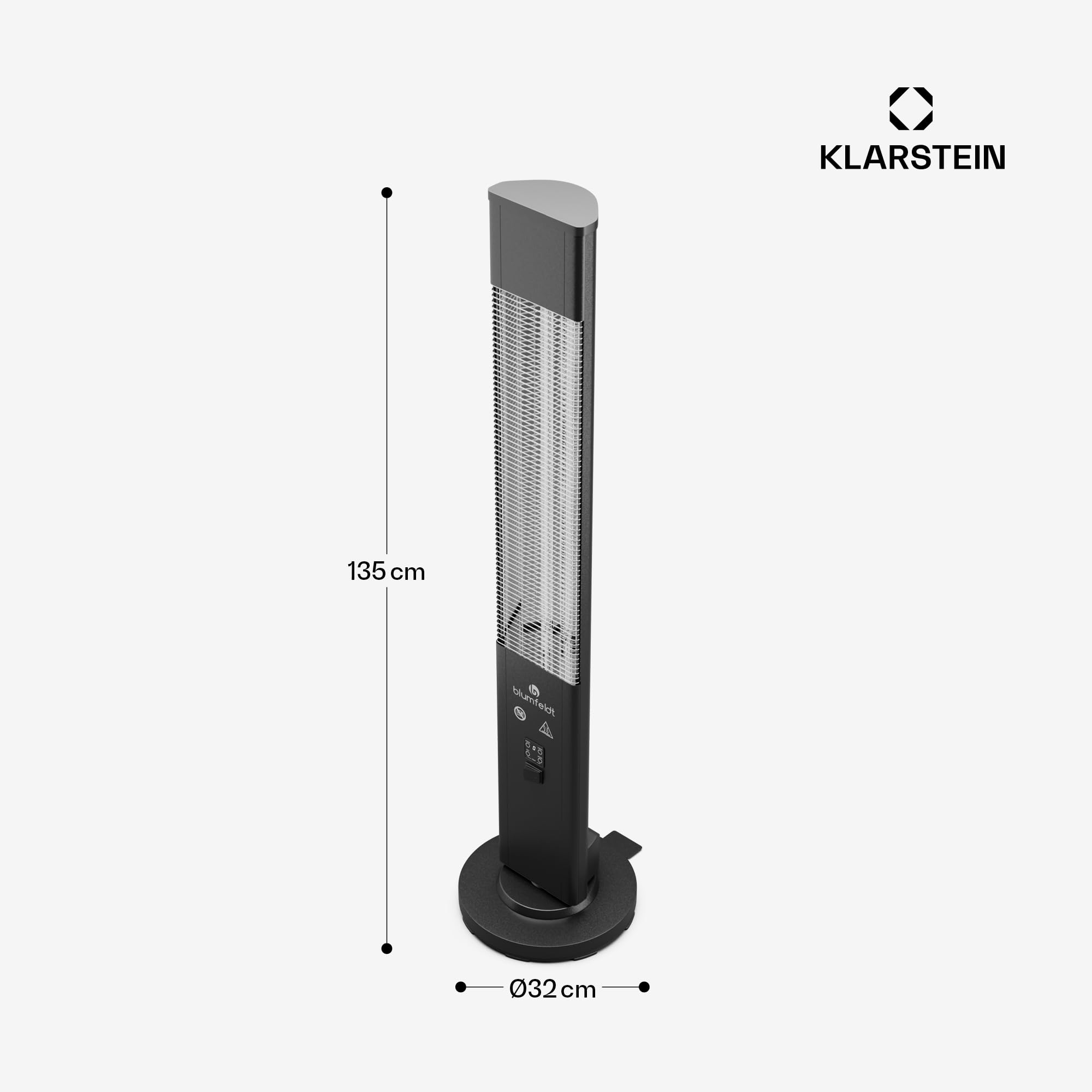 Blumfeldt Chauffage Infrarouge sur Pied, Radiateurs Intérieur et Extérieur 3000W, Chauffage Maison et Jardin, Chauffage Electrique de Terrasse, Télécommande, Chauffage Électrique IP65, Econome Energie
