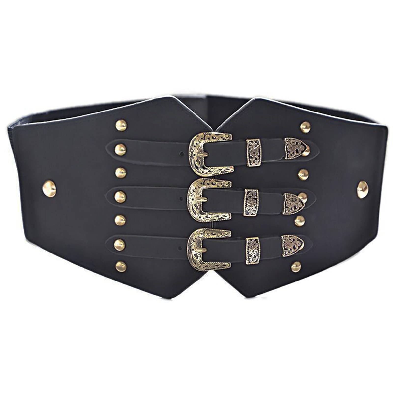 Zeizafa Punk Waist Cinchers Women's Corset Body Shapewear Wide Leather Belt for Unique Fashion Statement