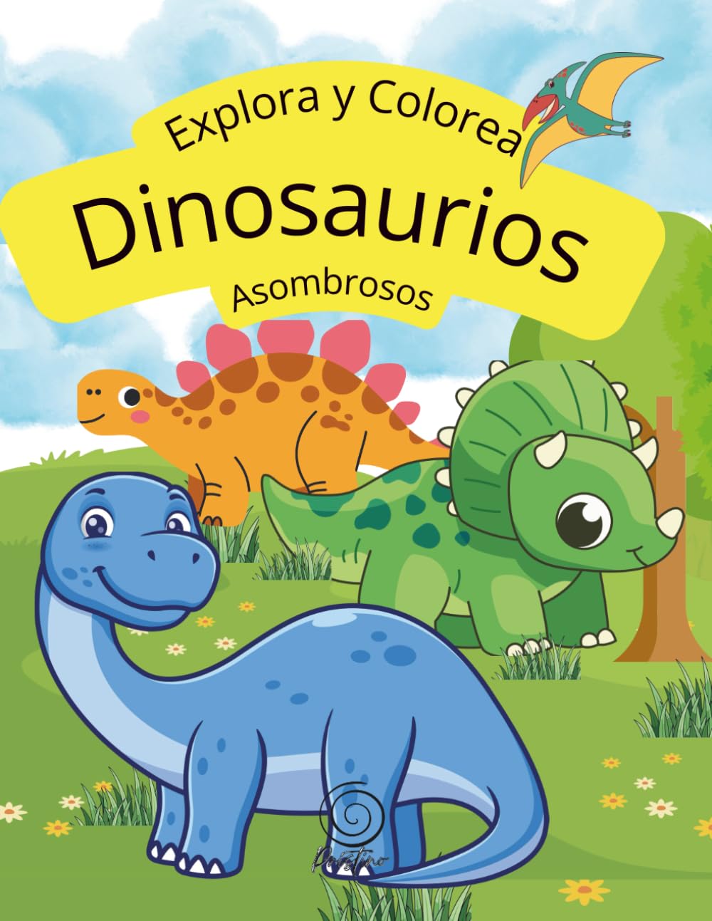 Explora y colorea dinosaurios asombrosos: Libro para colorear y aprender