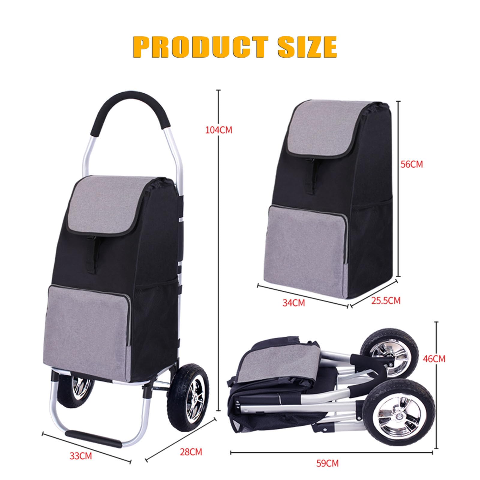 Carrello Della Spesa Pieghevole Inateck - 41L, Portata 45kg, Borsa Termica E Ruote - Foto 3