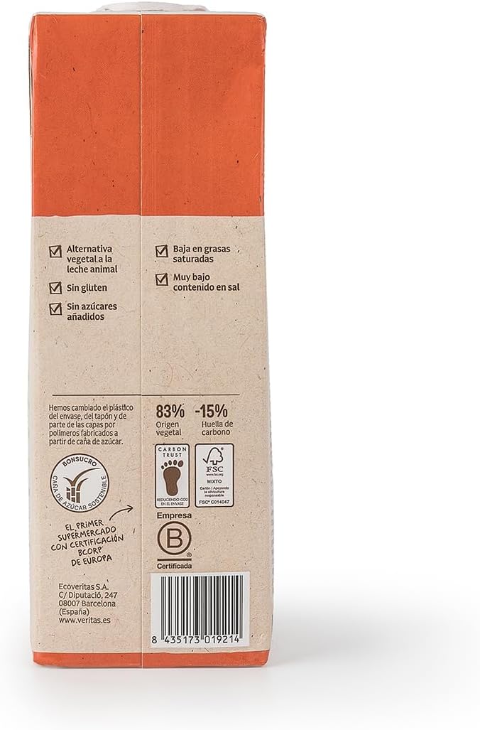 Veritas bebida almendra sin azúcar ecológica 1L - Imagen 4