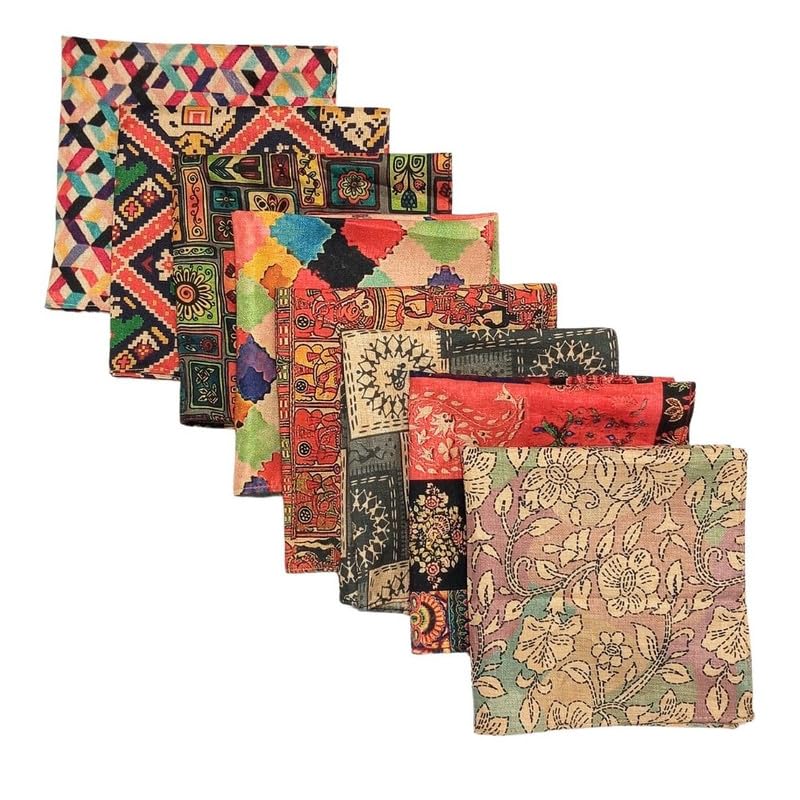 the tie hub Polyester Satin Pocket Square Combo Set For Men-picture-17