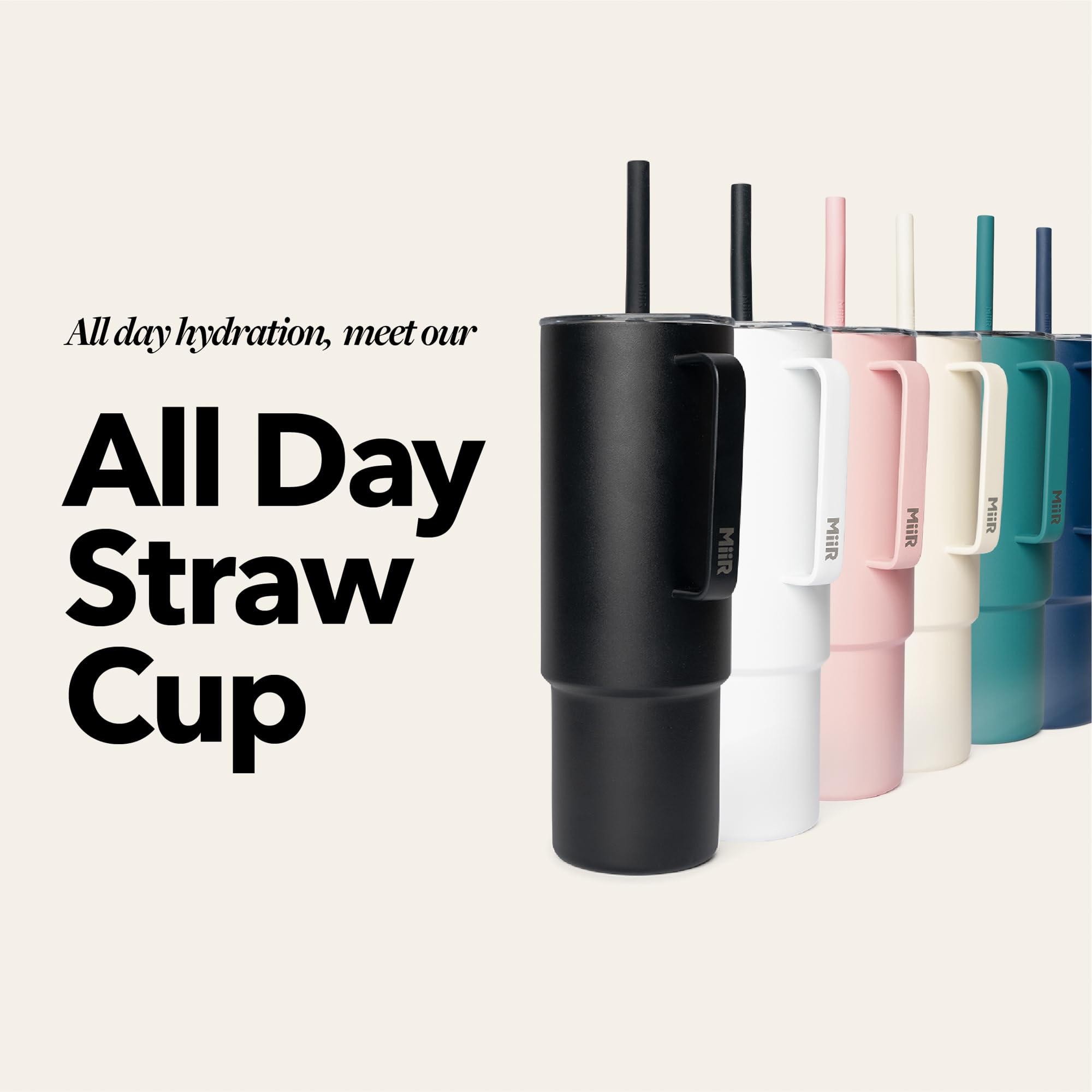 Amazon.com: MiiR, All Day Straw Cup, 32oz, Sandstone White