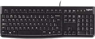 Teclado com fio USB Logitech K120, Resistente à Respingos, Barra de Espaço Curva, Compatível com PC e Notebook, Layout ABNT2 - Produto 1 mais recomendado com 4.8 estrelas