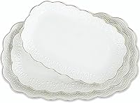 Kassel Ceramic Oval Serving Platter Set - 14" 12" 10" Oven-Safe Trays for Parties, Weddings, Tacos, Steak & Cake