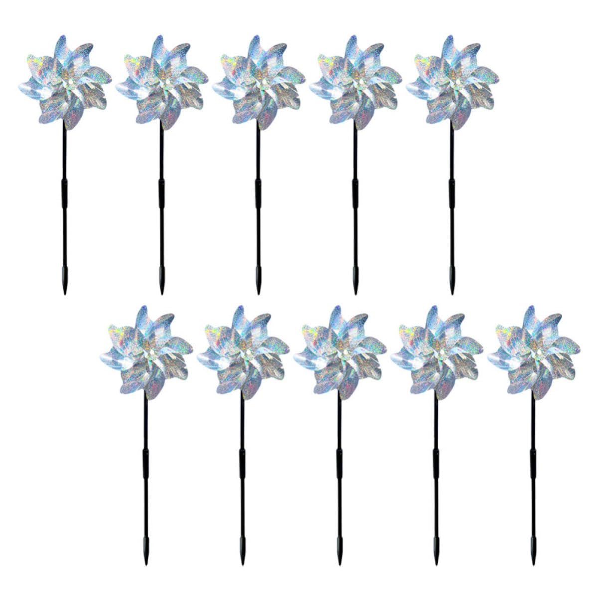Repelente de pájaros con molino de viento reflectante de 8 aspas para proteger huertos urbanos