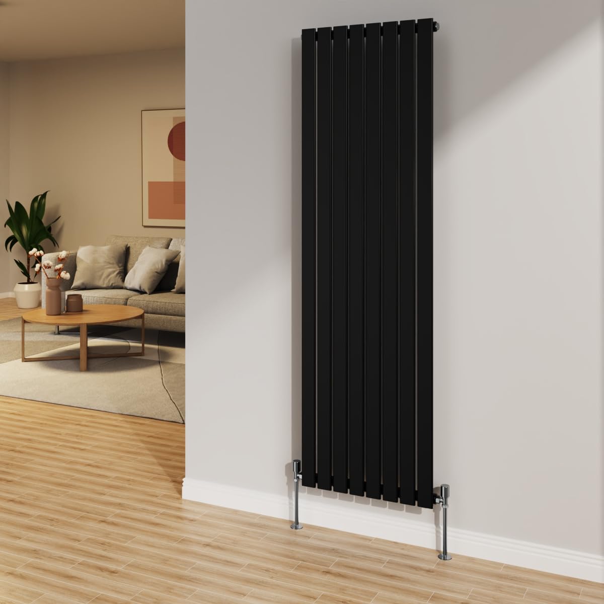 Nrg Black 1800X544mm Radiator Vertical Single Flat Panel Central Heating