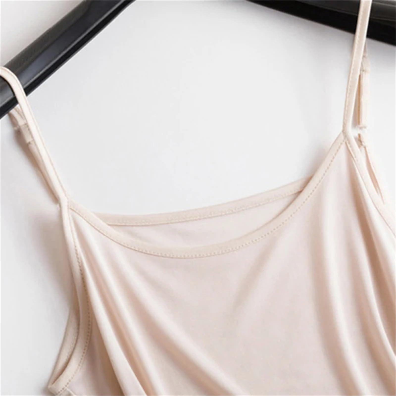 Camisola SóLida BáSica Camisolas de Seda Natural Talla Grande for Mujer, lencería Sexy, Camiseta Interior for, sin Mangas, Top con Cuello Halter para Niña Camisola