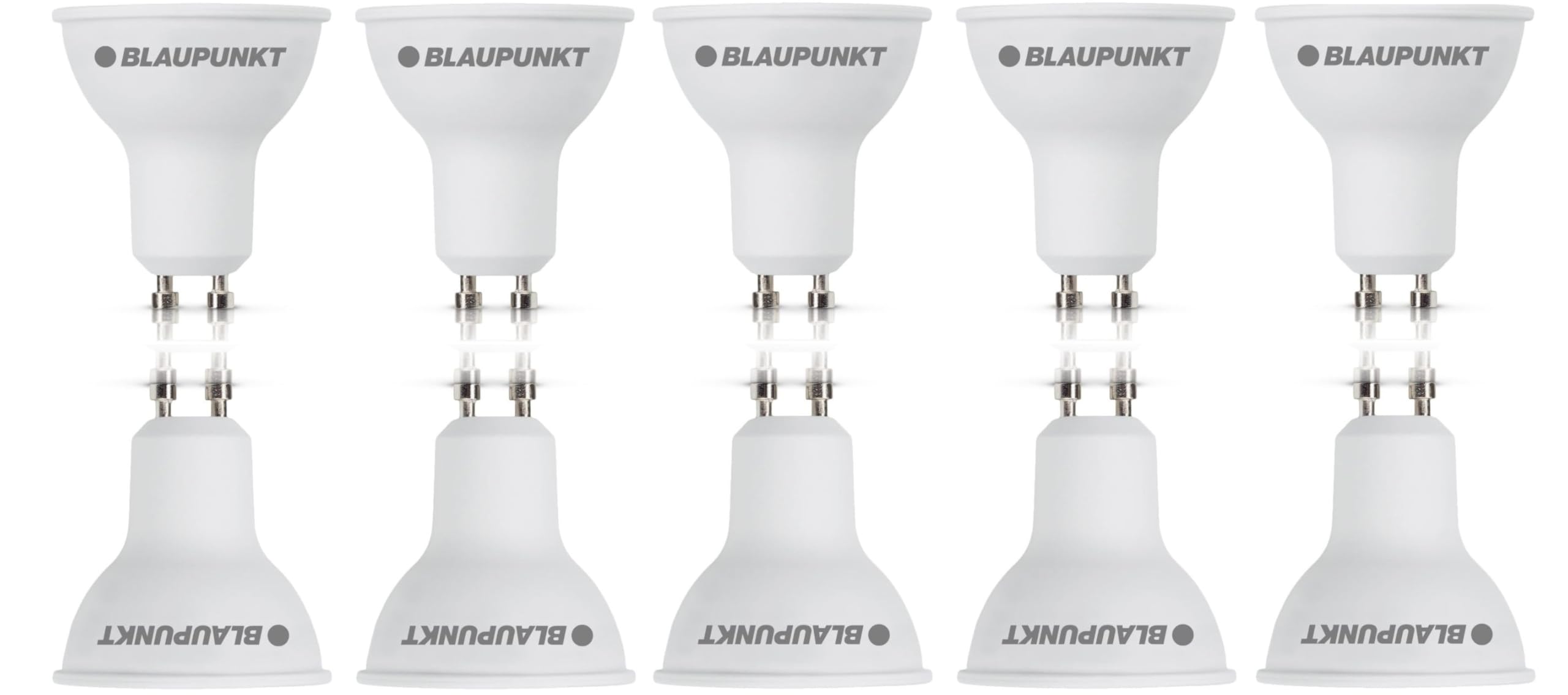 BLAUPUNKT GU10 LED Light Bulbs – 5W (50W Equivalent), 500 Lumens, 4000K Neutral White, Non-Dimmable, 100 Degree Wide Beam Angle, Cost-Saving Energy-Efficient Value Pack – Pack of 10