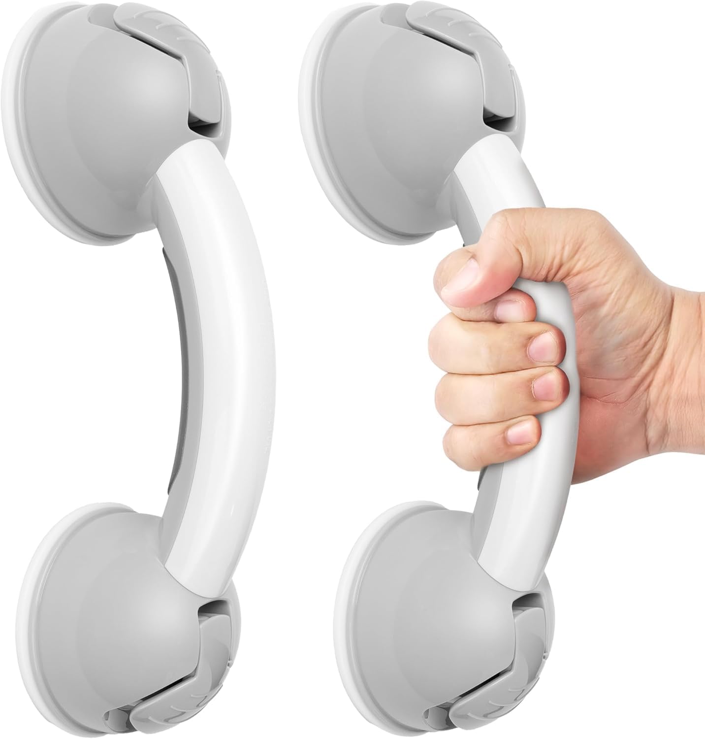 Grab Bars for Bathtubs and Showers: Durable Plastic Bathroom Safety Rails with Suction Cup Handles for Elderly and Seniors, Anti-Slip Support for Tub, Toilet, and Wall | Adjustable Design 2 Pack