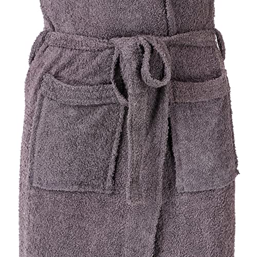 Image of Men's Bath Robe Full Sleeve Cotton Bathrobe | Soft, Light, Compact & Highly Water Absorbent - Suitable for Birthday /Anniversary /Diwali /Couple /wedding Gift | 250 GSM |Grey