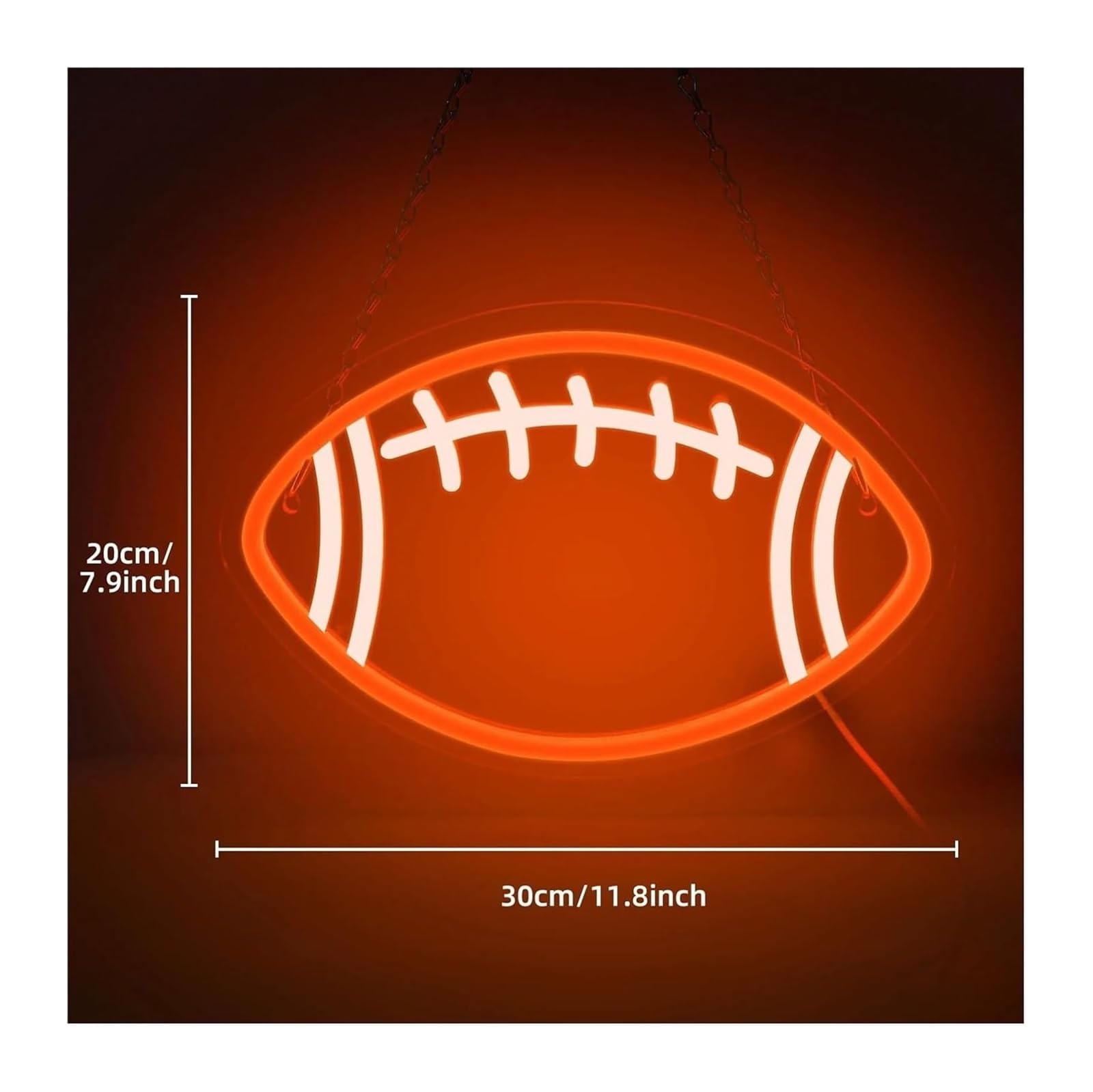 Generico Per insegne al neon Decorazione per feste Rugby per Forma di calcio LED(Arancia)