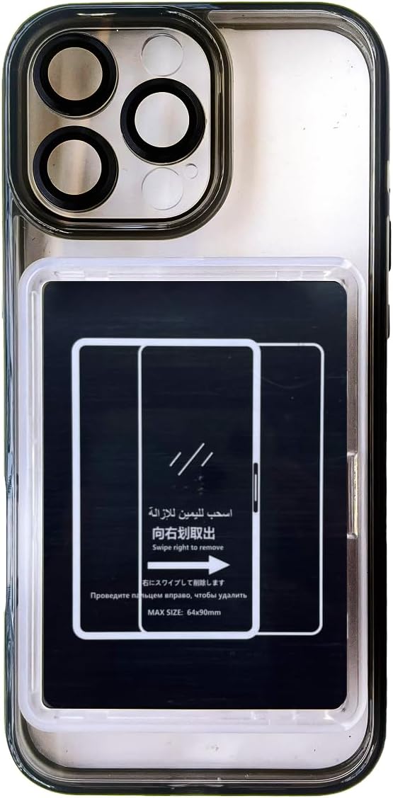 Card/Photo Display Phone Case for iPhone | TCG/Picture Display Top Loaders & Sleeves | Compatible Pokemon Cards, Sports, One Piece, Magic (Black, iPhone 16)