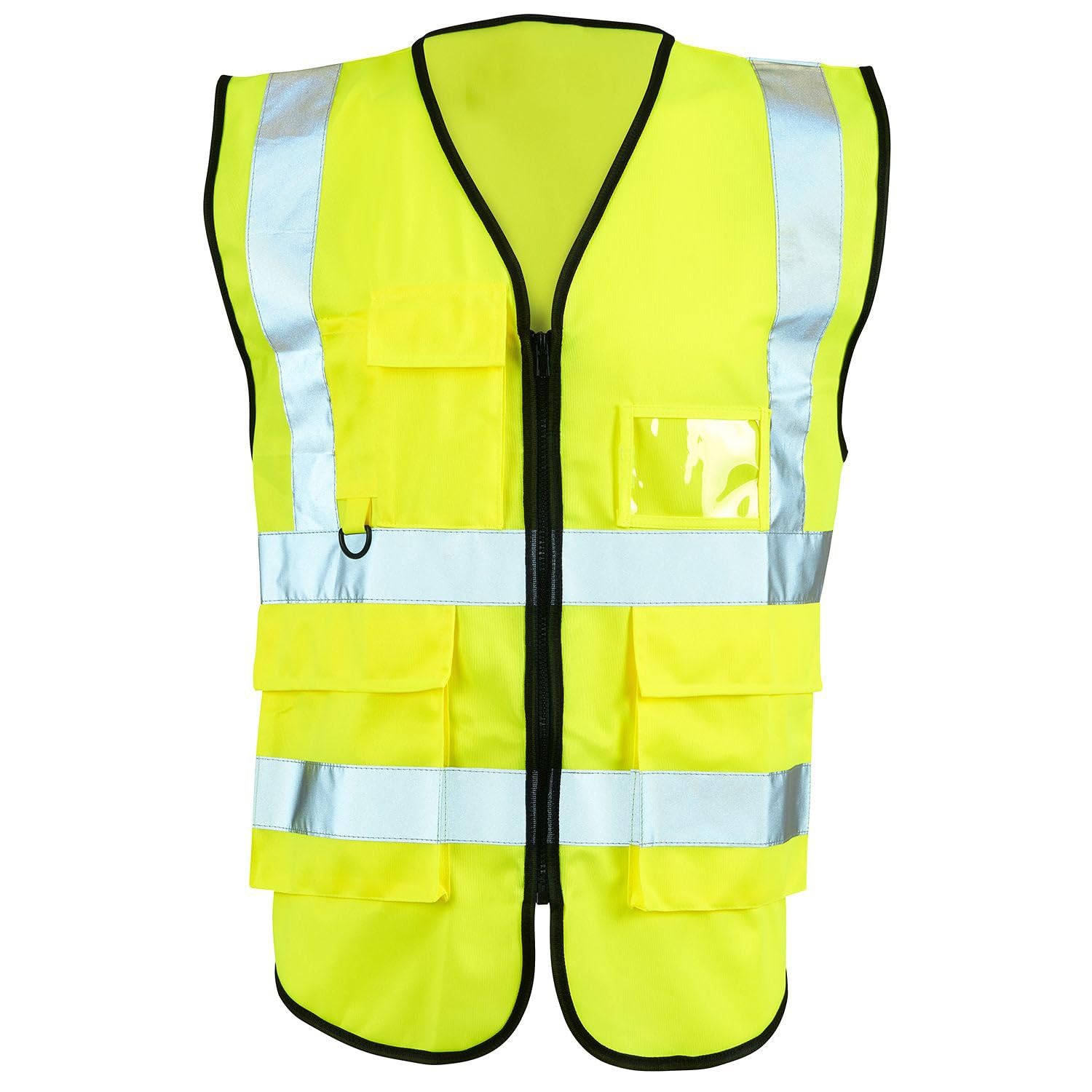 Stormway High Visibility Zip Vest - Yellow Reflective Safety Waistcoat, Hi Viz Work & Utility Jacket, Neon Security Clothing for Running, Hi-Vis PPE, Fluorescent Construction and Outdoor Wear