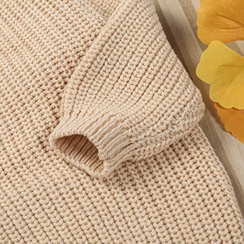 Baby Girl Sweaters Oversized Knit Sweatshirt Warm Crewneck Long Sleeve Tops Blouse For Infant Toddler Girl (A-Cream, 3-6 Months) #TOP3