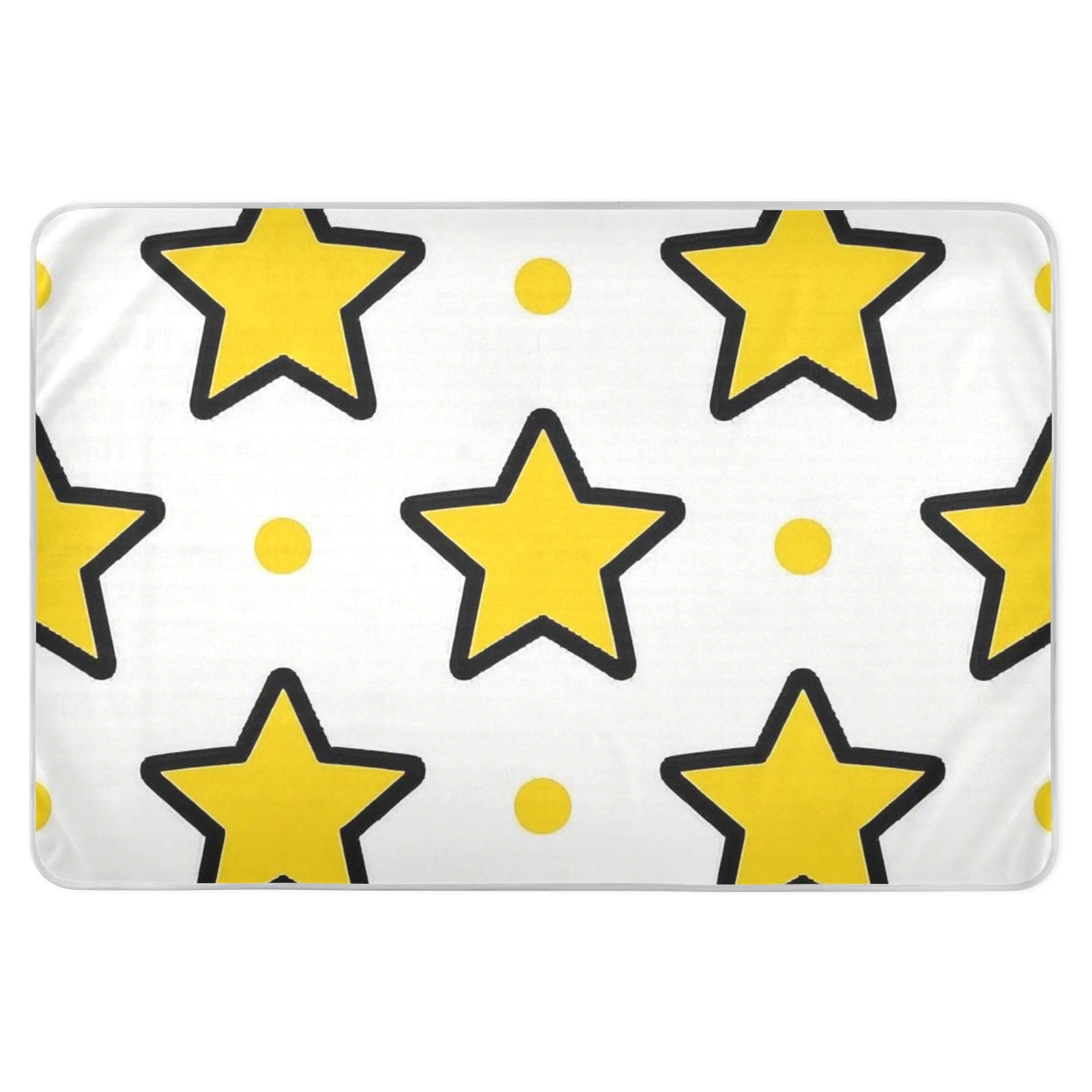 Yellow Stars Dot Yellow Potty Training Pee Pad Waterproof Washable Bed Wetting Sheet Slip-Resistant Incontinence Pads for Baby Toddler Children , 52