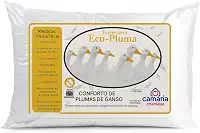 Kit Travesseiro Penas Plumas Ganso Percal 400 Fios Antialérgico 70cm x 50cm (01)