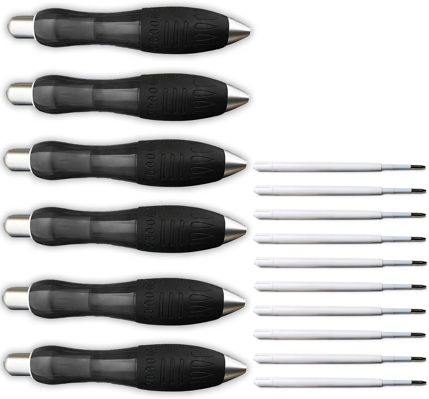 BENBER 14 Pcs Big Fat Pens Set, Large Retractable Ballpoint Wide Grip Pens,Large Wide Grip Pens Aids Writing For Those With Arthritis, Parkinson's, Carpal Tunnel & Essential Hand Tremors(6Black Body)