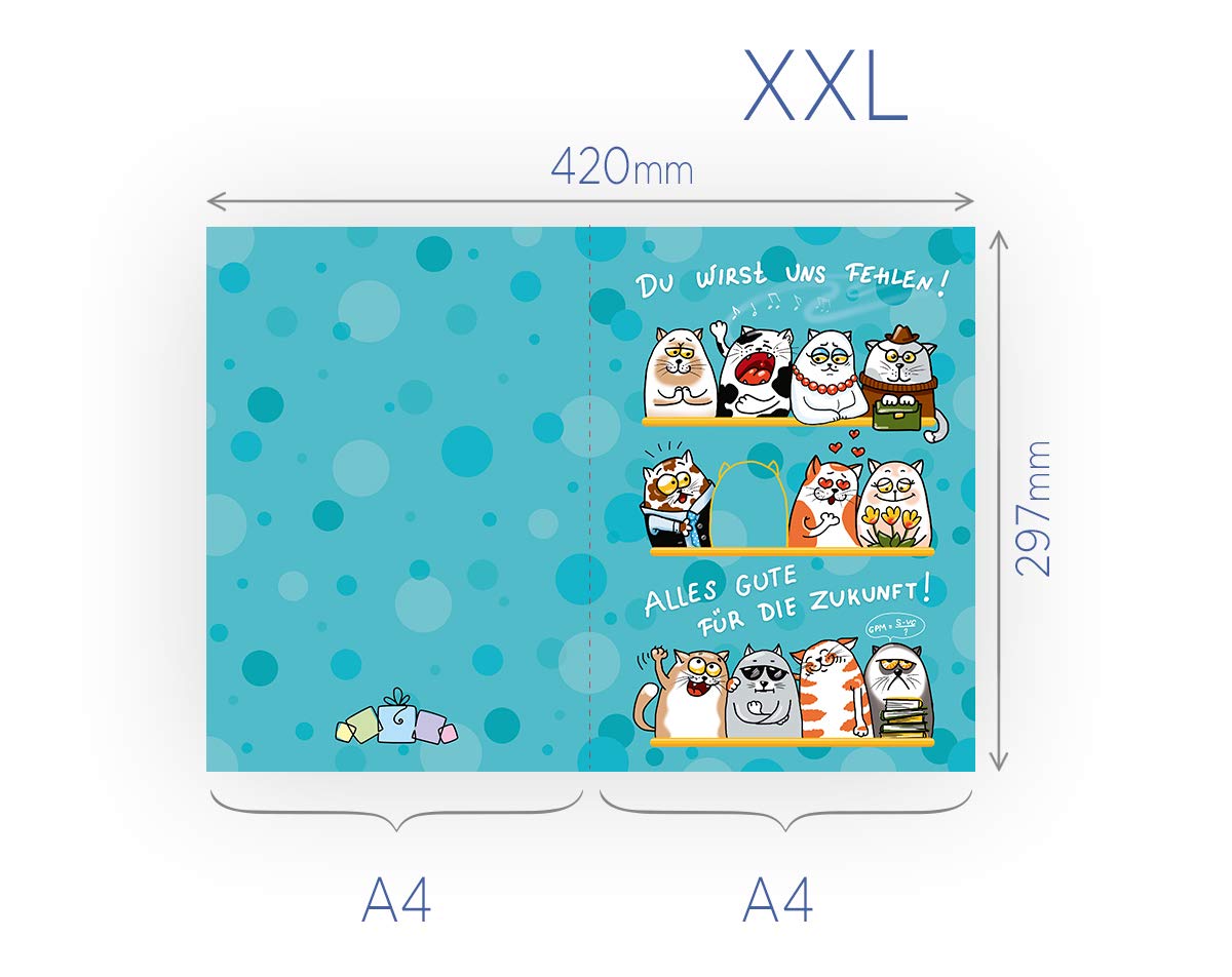 Carte D'adieu Pour Collègue, Collègue De Travail, Annonce De Changement D'entreprise, Carte Pliante Avec Enveloppe Au Format XXL A4