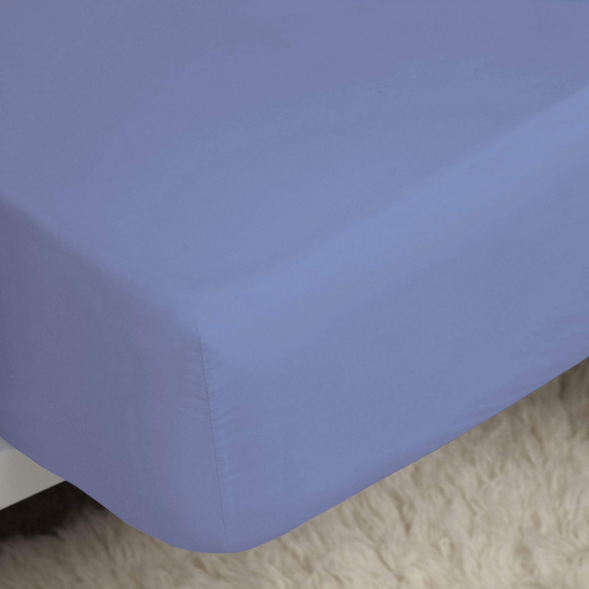 Serene - Fitted Sheet - Cotton/Polyester Blend - Single - Sky Blue