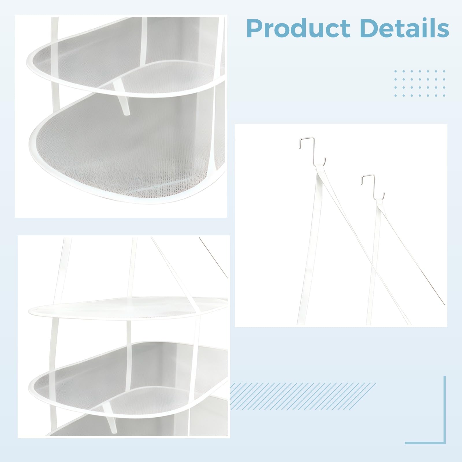 2 Stk. Mesh-Wäschetrockennetz, 3-stufiges faltbares Polyester-Sweater-Trockennetz, flache Mesh-Form, 34,5 x 26,5 x 18 Zoll, Wäschekapazität mit Metallhaken, platzsparend für Feinwäsche und Decken
