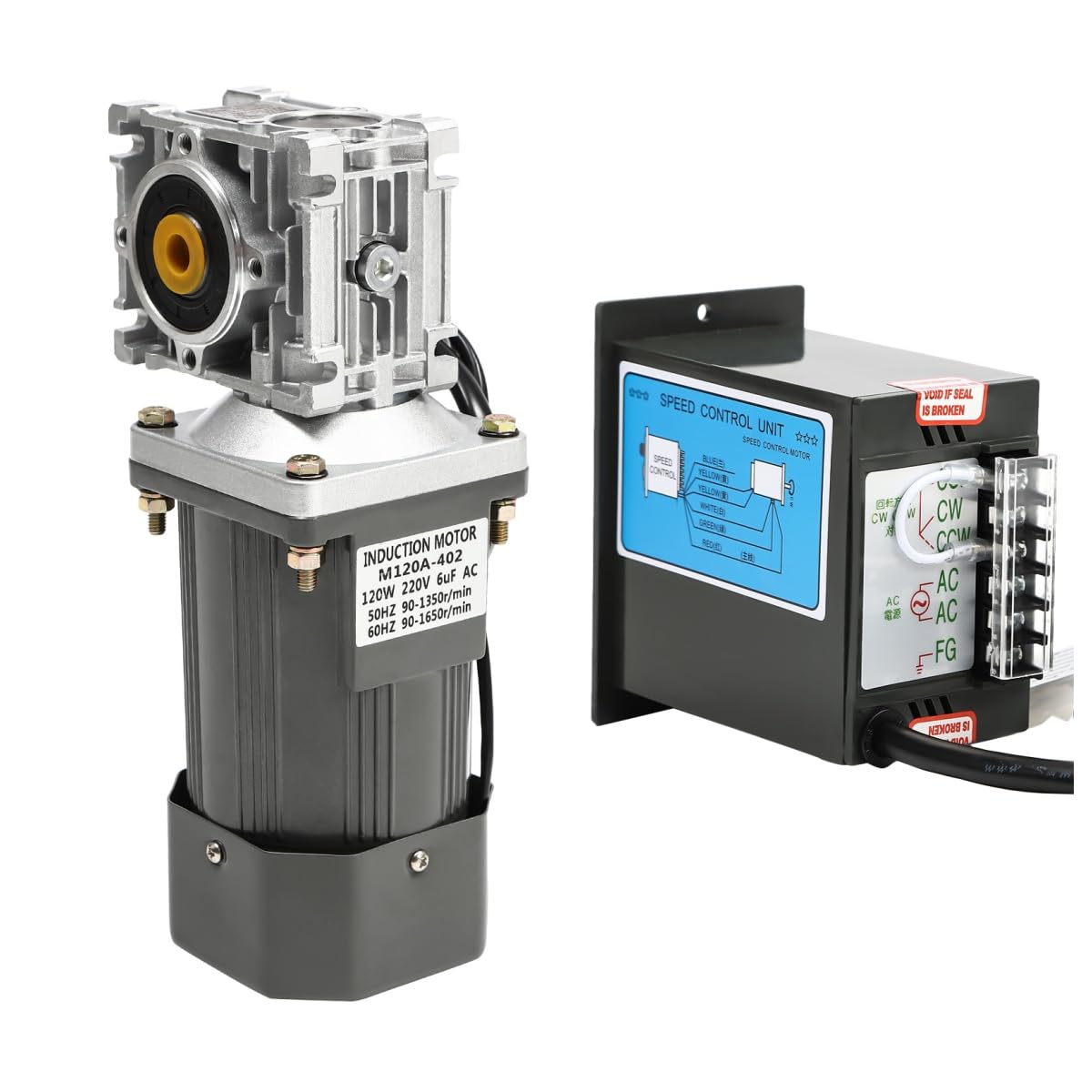 120W Schneckengetriebe Reduziergetriebe Getriebemotoren mit hohem Drehmoment Umkehrbar Elektrisches Schneckengetriebe Motor hohes 220V Schneckengetriebemotor Geräuscharm 14mm Welle