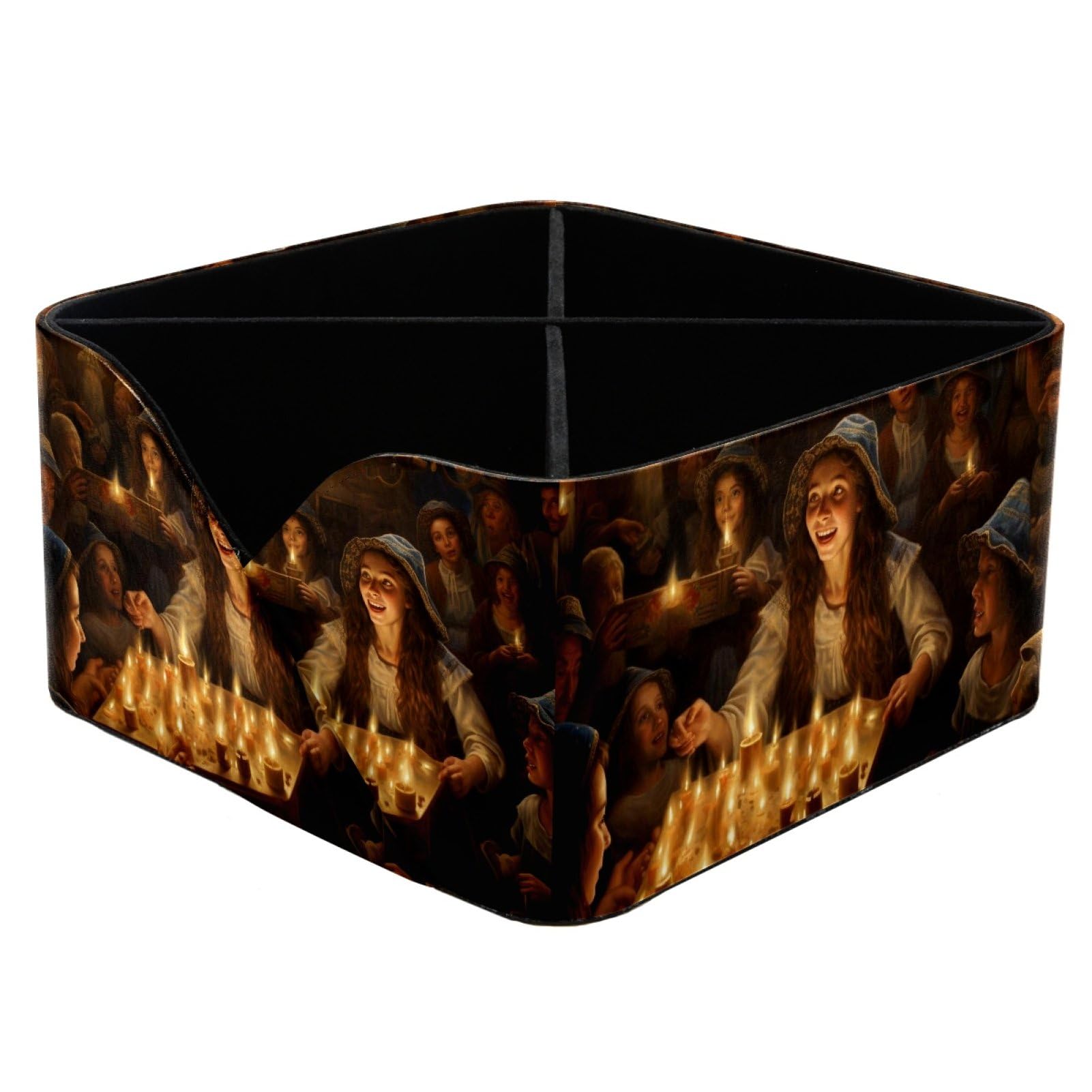 Organiseur de bureau en cuir motif Hanoukka rétro - Idée cadeau idéale