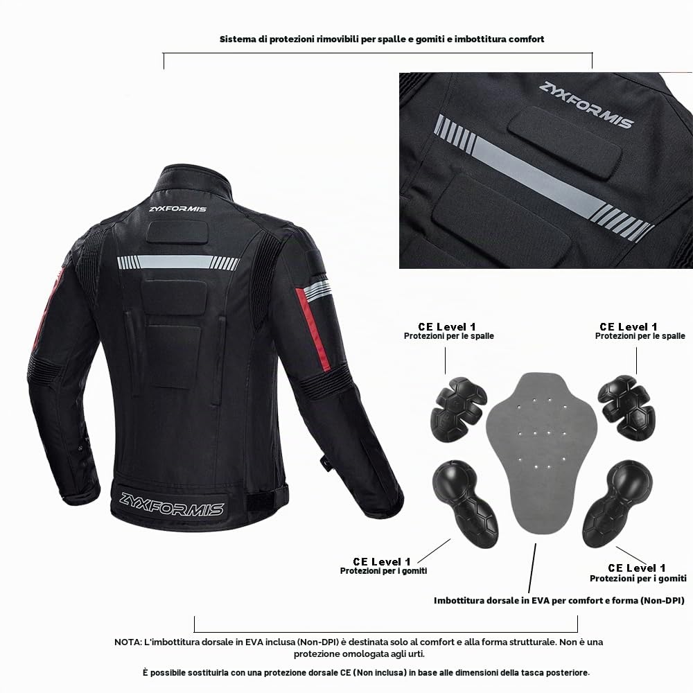 Giacca Motocicletta,giubbotto moto Antivento impermeabile Armatura protettiva per uomo estiva inverno