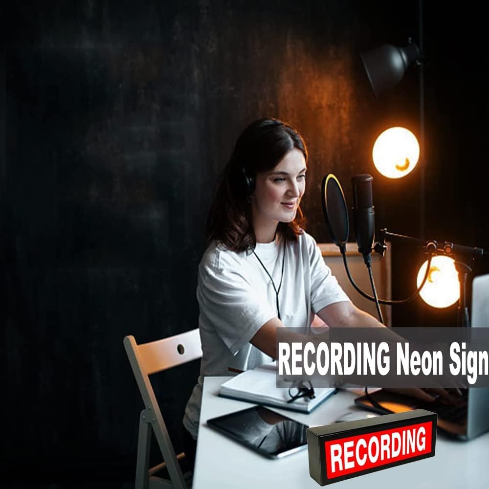Light Box LED Recording con Telecomando Wireless 10m, Neon Studio per Streaming Gaming Ufficio e Feste, Decorazione da Parete Gamer, Streamer e Creatori di Contenuti