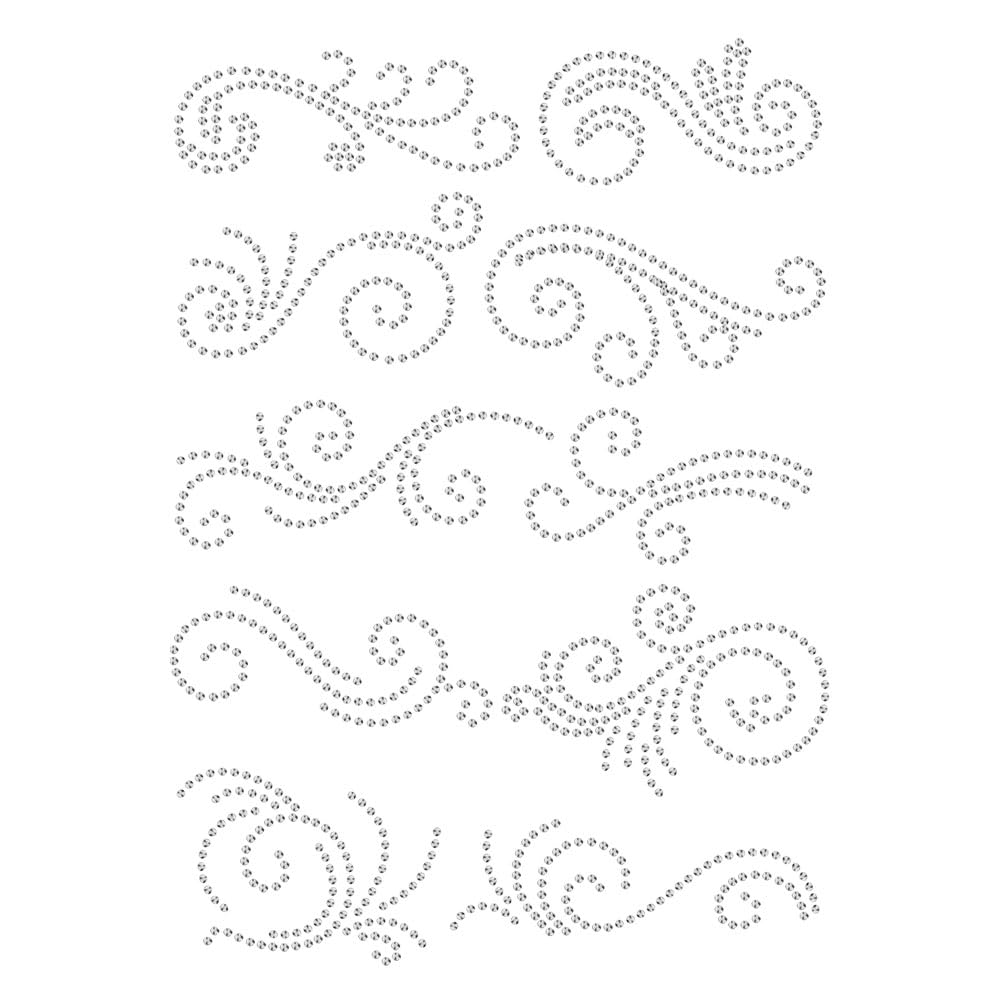 Transfert de strass thermocollant boucle 30x21cm pour customiser t-shirt