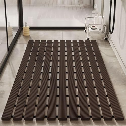 ArcticDeerお風呂マットバスマット風呂用すのこ滑り止め転倒防止シャワー用防カビ防カビイエロー無臭排水穴入浴安全対策風呂場高齢者お年寄り (61*61cm,C)