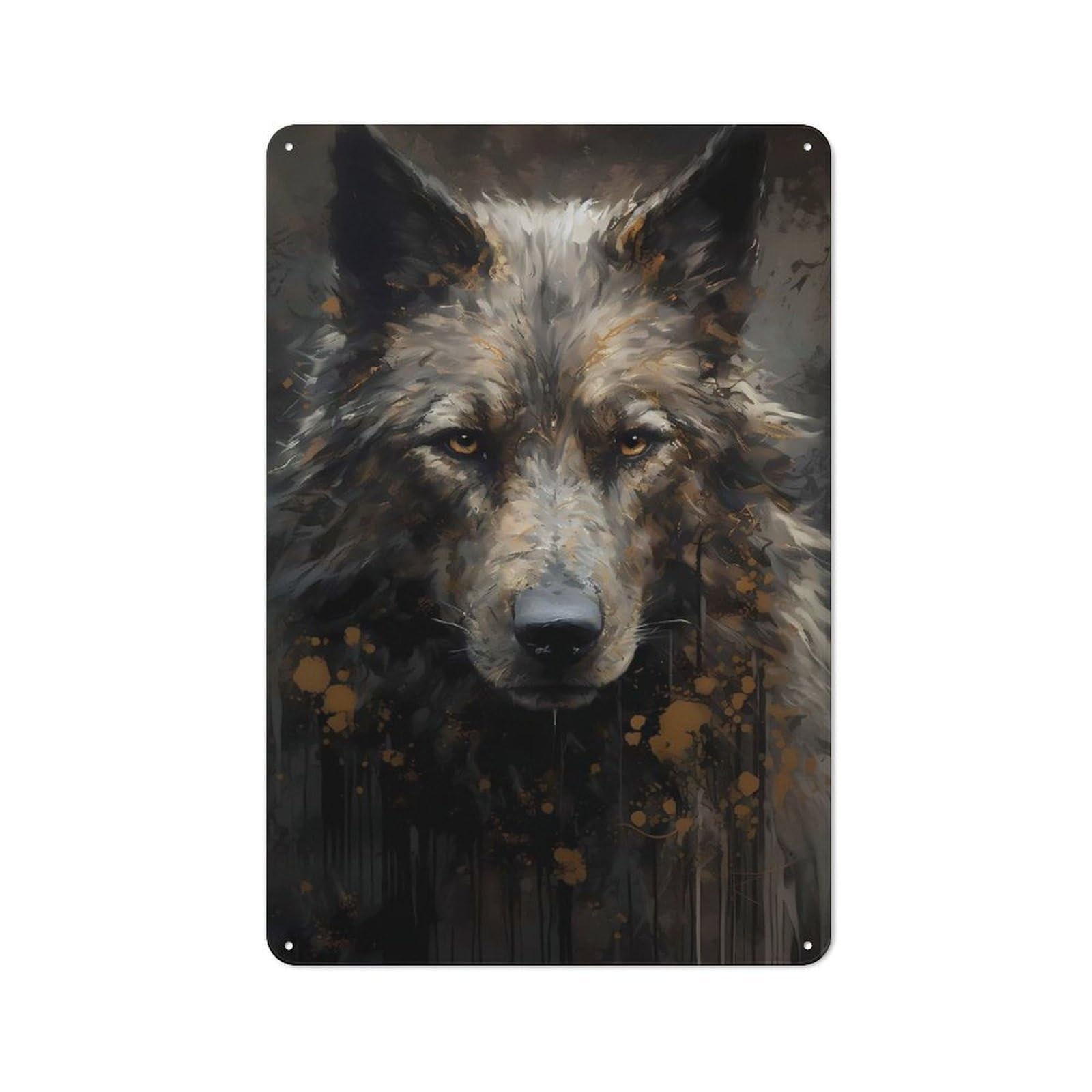 Junmoney Alaskan Malamute Dog Friendly Metal Wall Decor 30X20cm, Decorative Metal Plaque For Tea Room, Shop Wall Or Breakfast Area