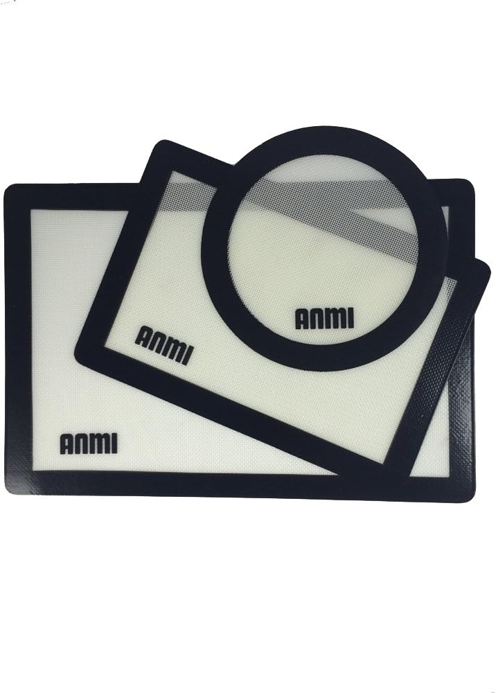 Silicon Non-stick, Baking Mats-Set of 3 – Fits Pans 11 ½” X 17”, 9” X 13” & 9” Diameter