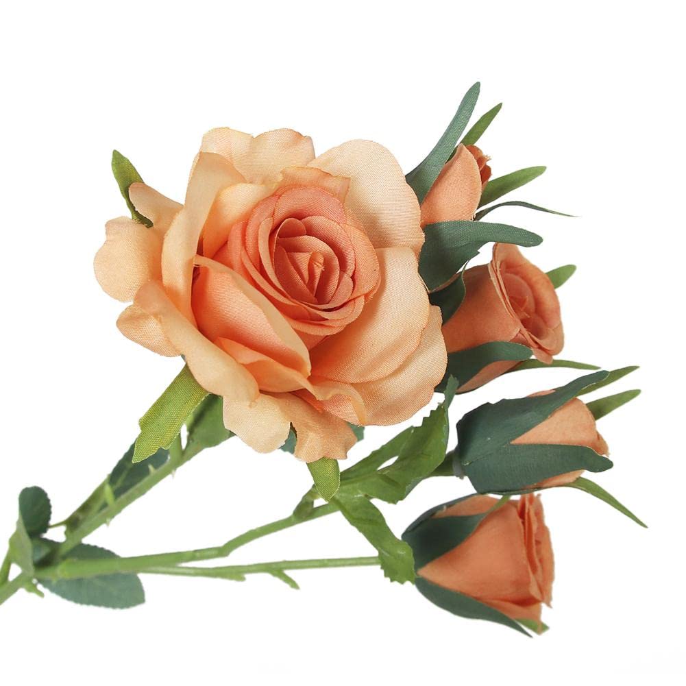 WSRRDRECVHi 1Pc Silk Artificial Rose Flowers 5 Heads Simulation Fake Roses Flower Artificial Bouquet Rose Silk Decoration D8G8 Flowers