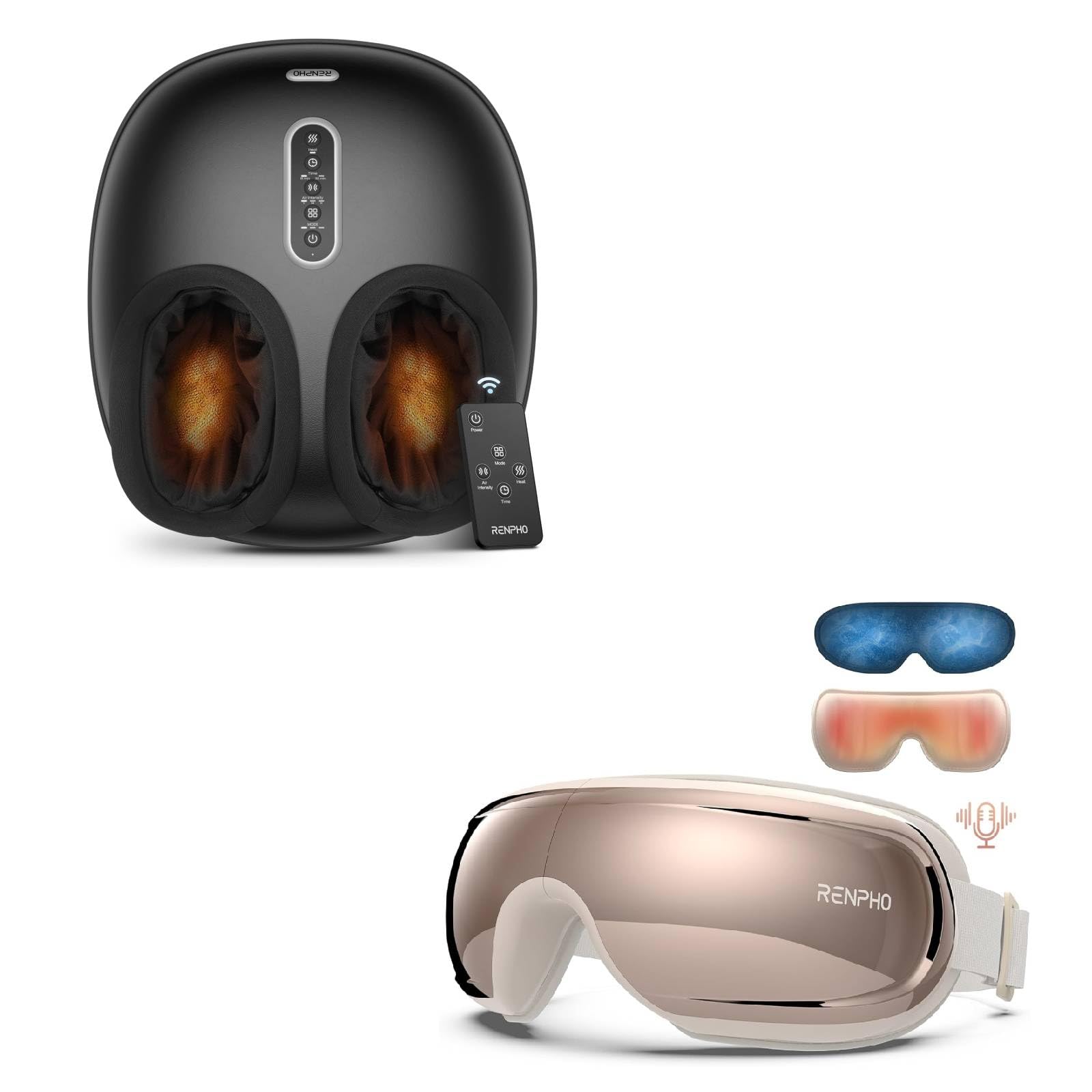 RENPHO Eye Massager with Heat and Cooling Shiatsu Foot Massager