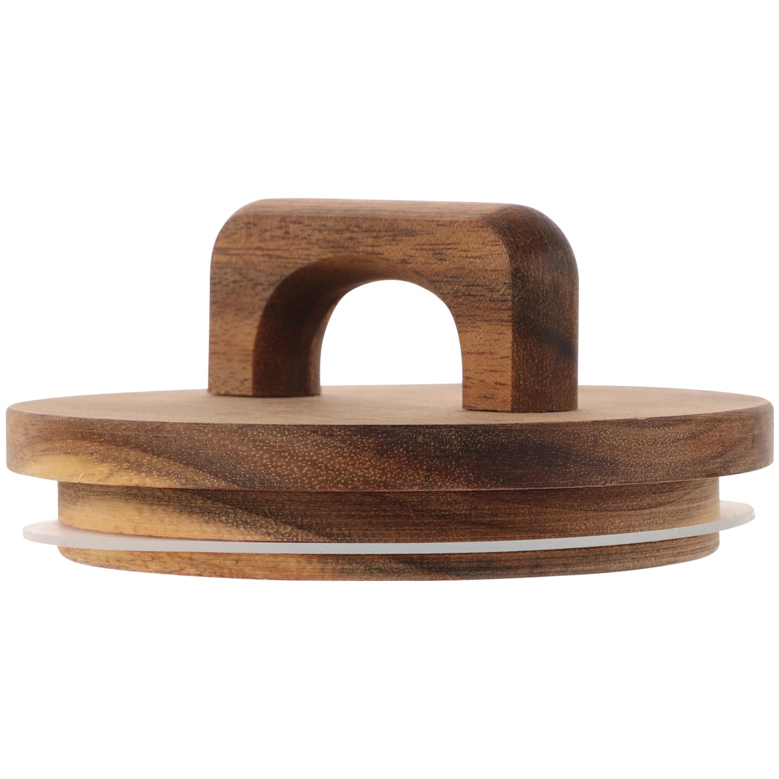 BESTonZON 4-Inch Acacia Wooden Storage Lids - Reusable Wooden Lids for Ball Jars, Glass Sealed Canisters, And Jar Covers with Handles for Ball Wood Lid for Jars