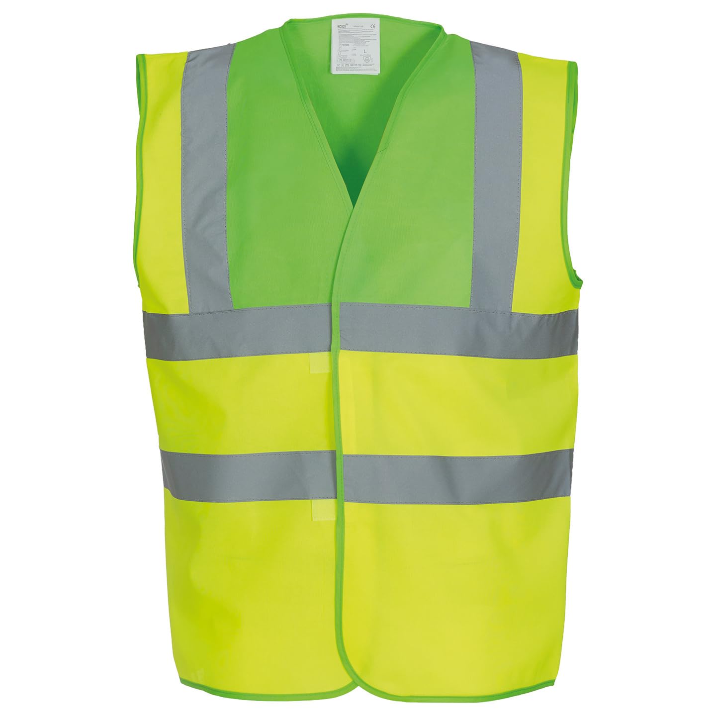 Yoko Men's Yk001/Hvw100 Hi Vis 2 Band and Braces Waistcoat - Lime/Yellow, 2X-Large