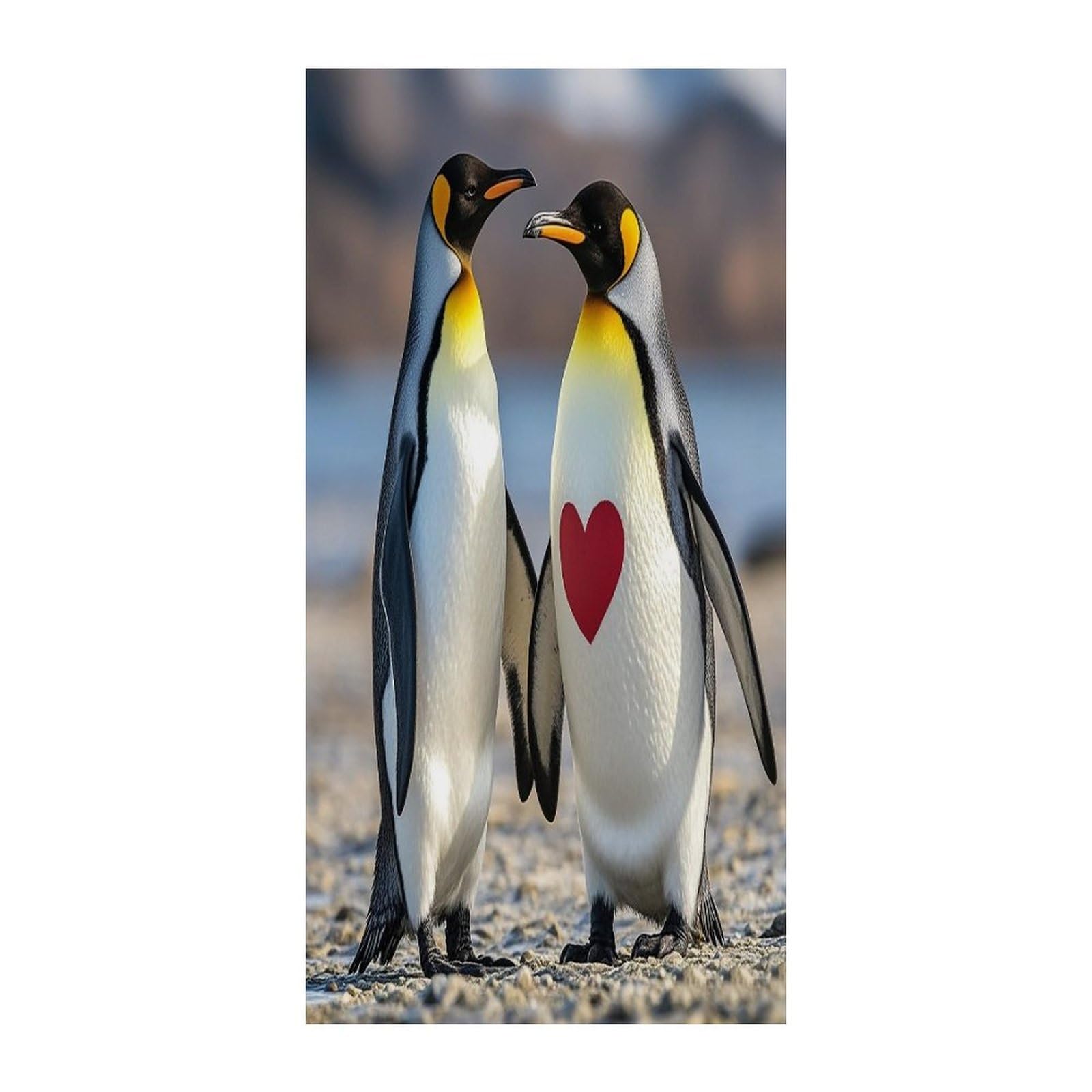 Fekiloot Style Penguin With Heart Door Curtain Room Divider Curtains