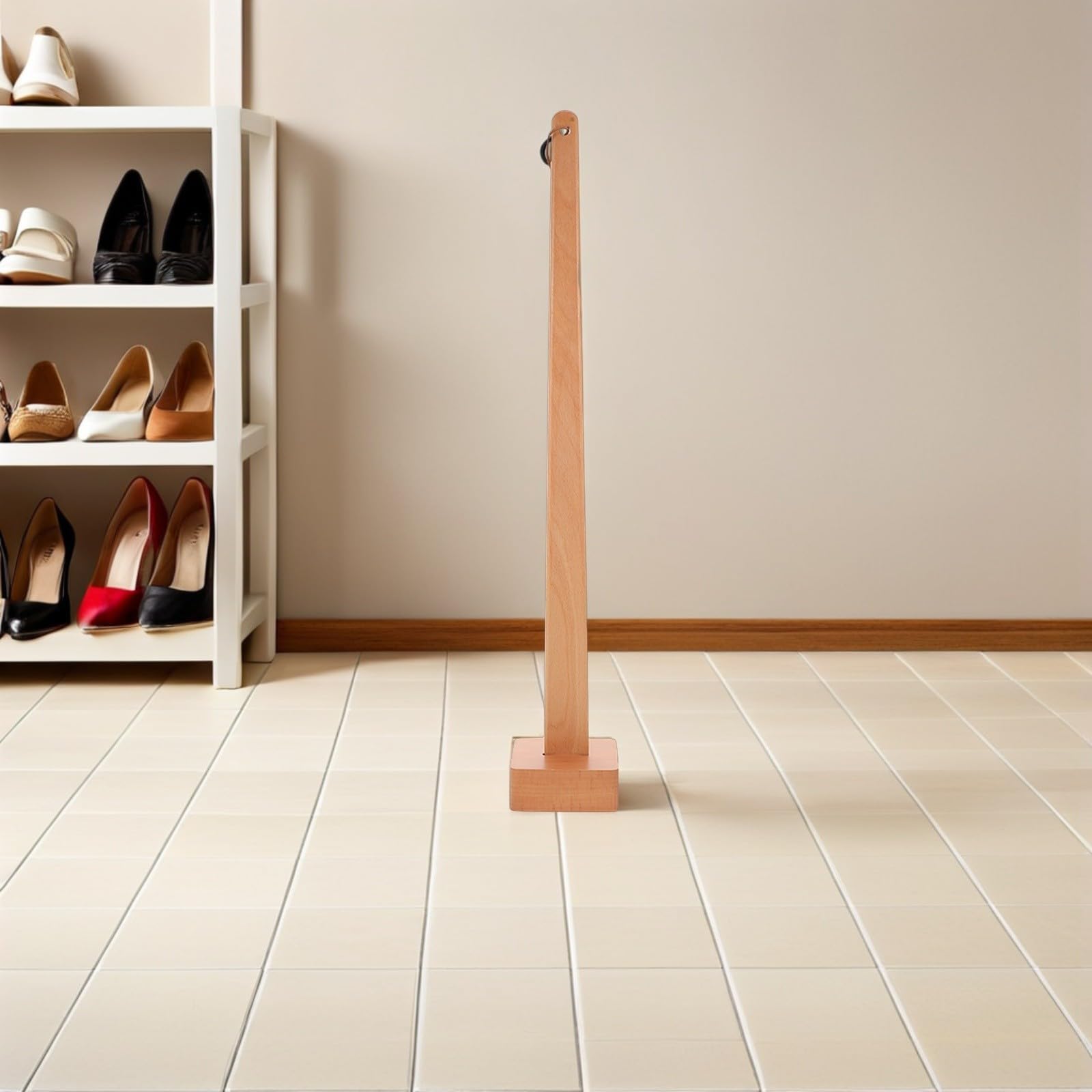Operitacx Herramienta de Calzador de Madera de 56 Cm con Base Firme, Diseñado para Hombres y Mujeres, Uso en Hogar y Dormitorios, Facilita el Uso de Botas