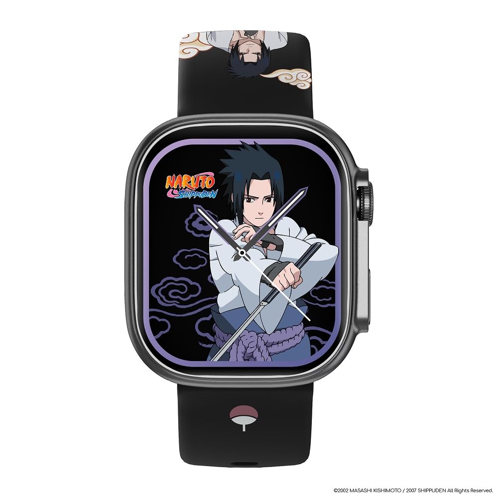 Abyx Fit Touch 5 - Sasuke Edition inteligentny zegarek z ekranem dotykowym AMOLED 1,75 cala, funkcja telefonu, monitorowanie stanu zdrowia (ciśnienie krwi, tętno, sen, SpO2) i sport.